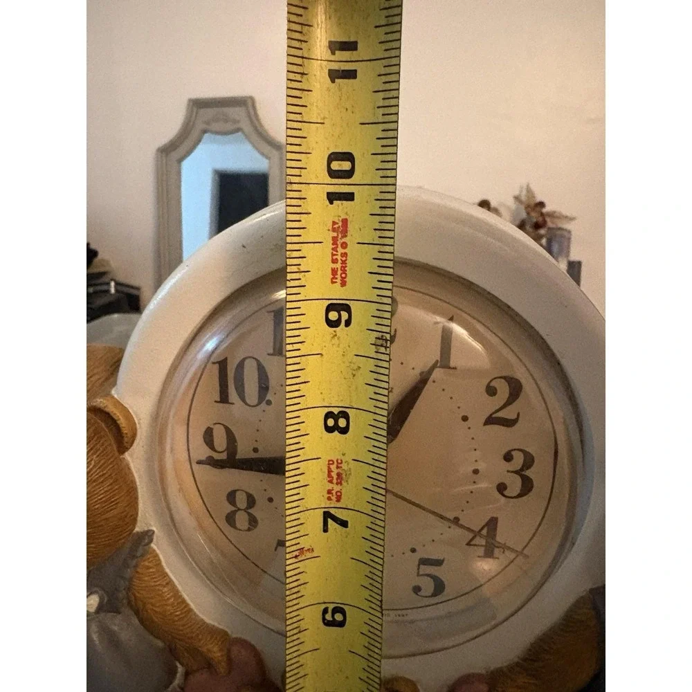 VTG 1987 Burwood Homco Teddy Bear Family Quartz Wall Shelf Clock Tested Works
